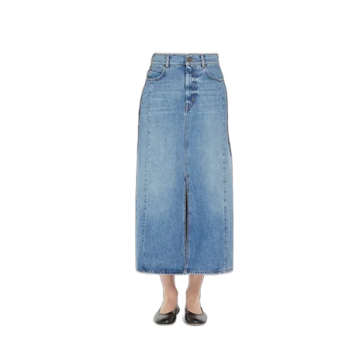 Long, Cotton-Denim Skirt