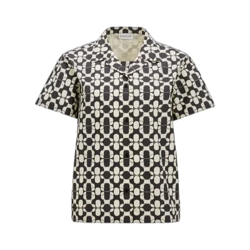 Geometric Print Cotton Short Sleeve Shirt