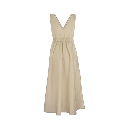 Brunello Cucinelli Belted Pleated Midi Dress