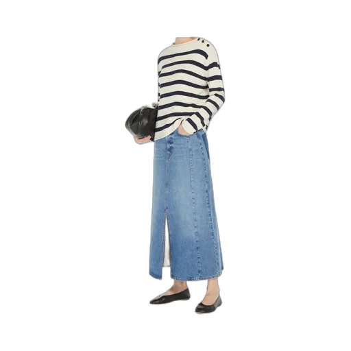 Long, Cotton-Denim Skirt