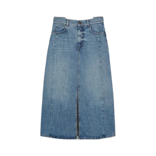 Long, Cotton-Denim Skirt