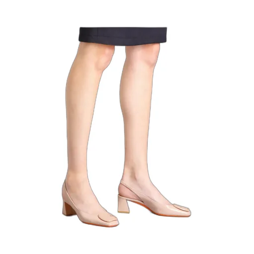 Santoni Slingback Square Toe Strap Pumps