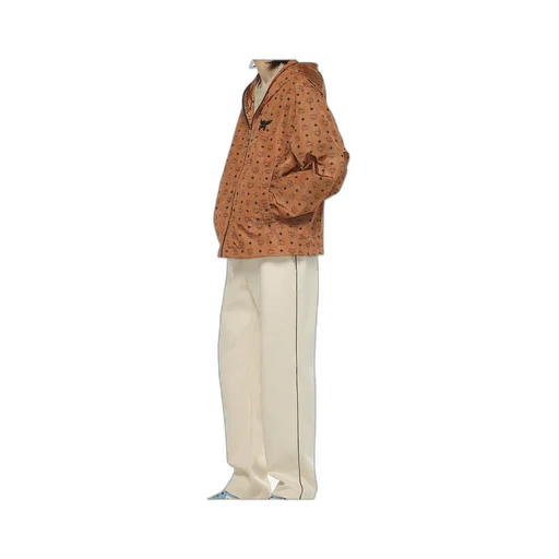 Mcm Monogram-Printed Zipped Hooded Jacket