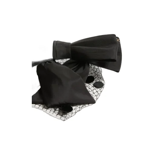 Vlogo Signature Headband With Bow And Veil In Silk And Velvet