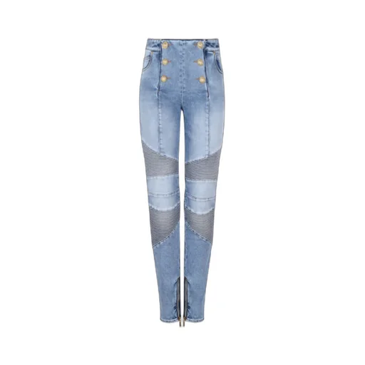 Balmain High Waist Panelled Jeans