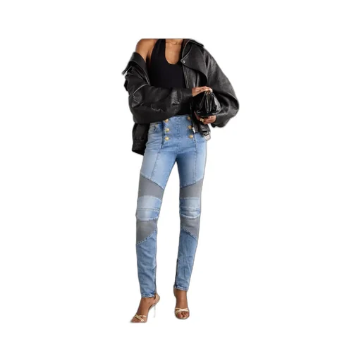 Balmain High Waist Panelled Jeans