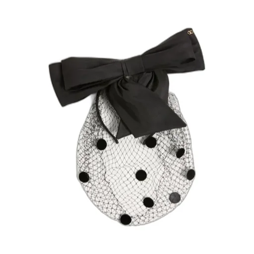 Vlogo Signature Headband With Bow And Veil In Silk And Velvet