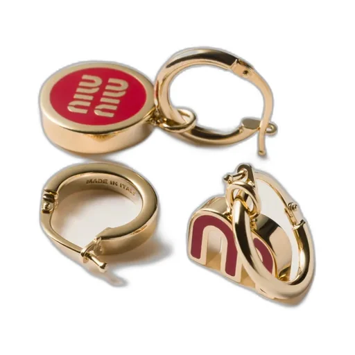 Set Of Enameled Metal Earrings