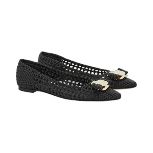 Ferragamo New Vara Buckle Ballet Flats