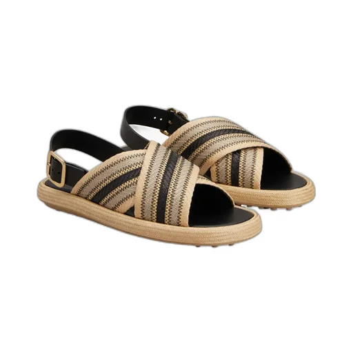 Two-Tone Woven Sandals