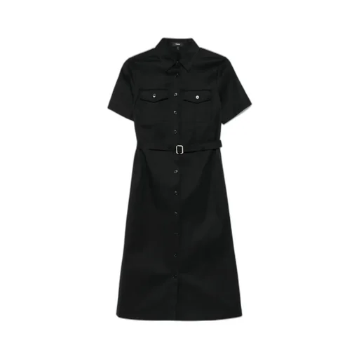Twill-Weave Midi Dress