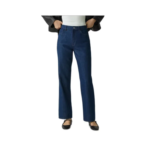 High-Waisted Straight Trousers In Relaxed Denim