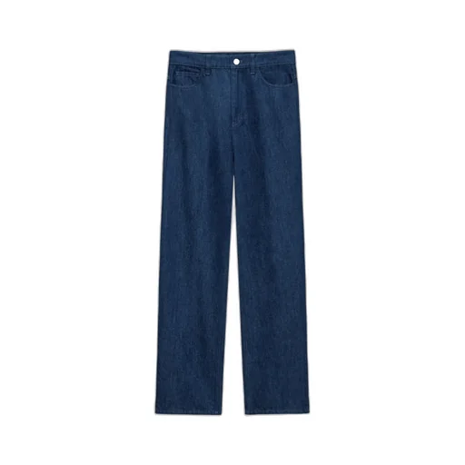 High-Waisted Straight Trousers In Relaxed Denim