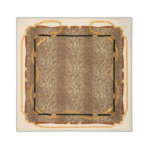 Square In Leopard Silk Twill