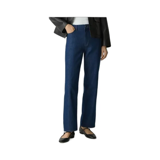 High-Waisted Straight Trousers In Relaxed Denim