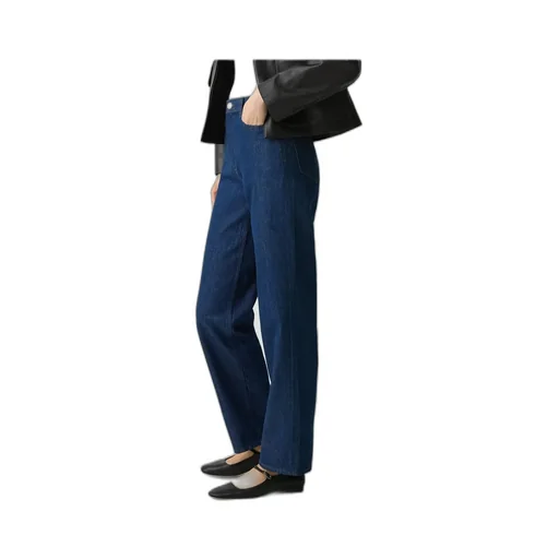High-Waisted Straight Trousers In Relaxed Denim