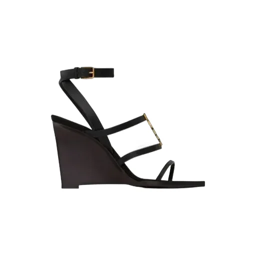 Saint Laurent Cassandra Logo Plaque Sandals