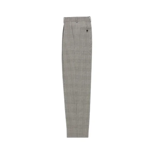 Saint Laurent High Waist Checked Trousers