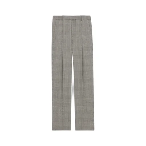 Saint Laurent High Waist Checked Trousers