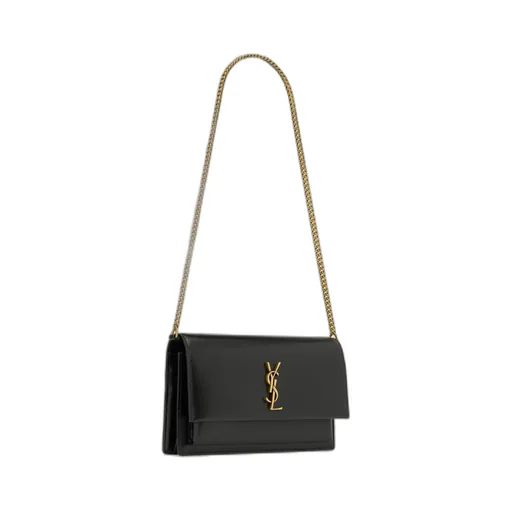 Saint Laurent Sunset Foldover Top Clutch Bag