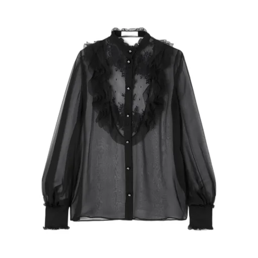 Valentino Ruffled Button-Up Top