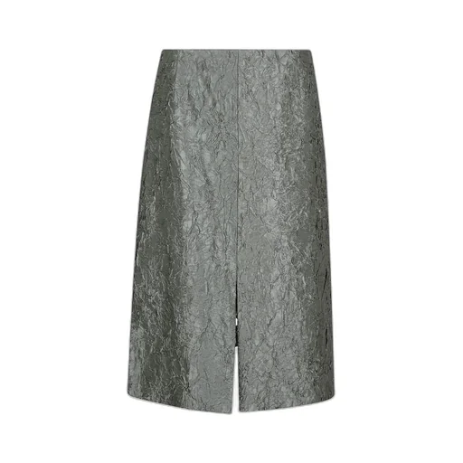Dries Van Noten Front-Slit Creased Mini Skirt