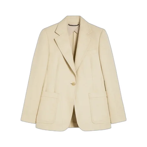 Cotton And Linen Single-Breasted Blazer