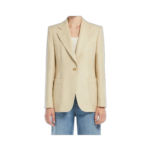 Cotton And Linen Single-Breasted Blazer