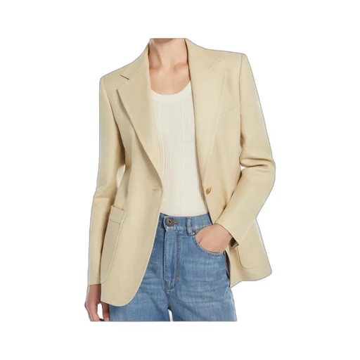 Cotton And Linen Single-Breasted Blazer