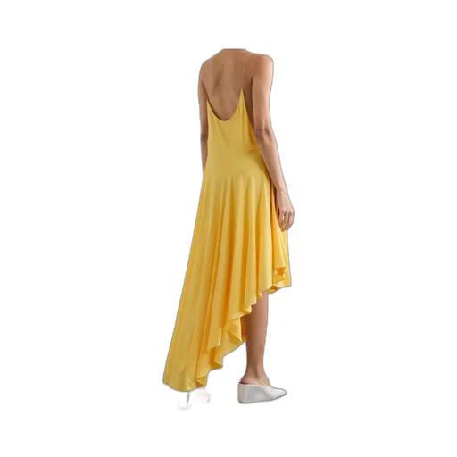 Asymmetric Jersey Midi Dress