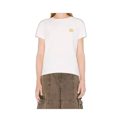 Embroidered Cotton T-Shirt Boke Flower