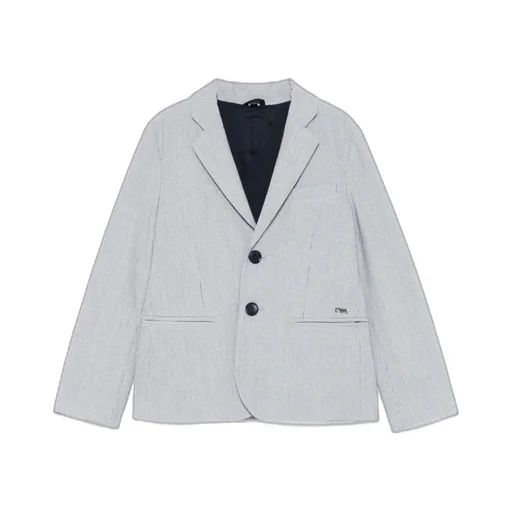 Emporio Armani Kids Logo Plaque Striped Blazer