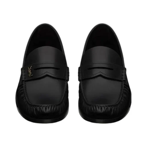 Saint Laurent Laurent Logo Plaque Slip-On Loafers