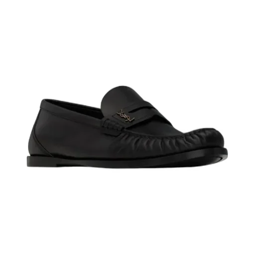 Saint Laurent Laurent Logo Plaque Slip-On Loafers