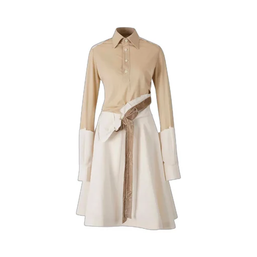 Belted Patch Work Dress