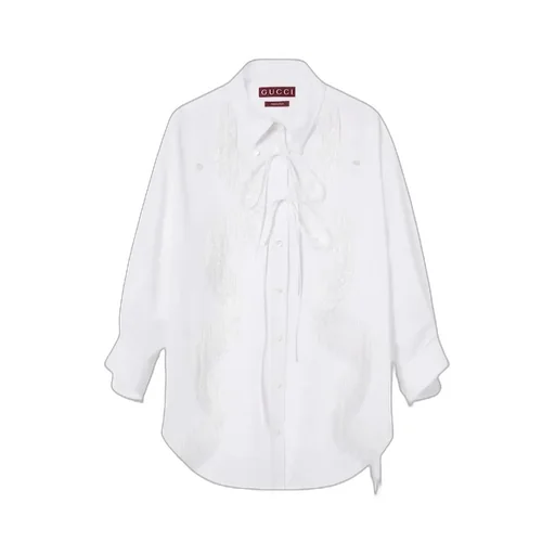 Gucci Fringe Detailed Shimmering Shirt
