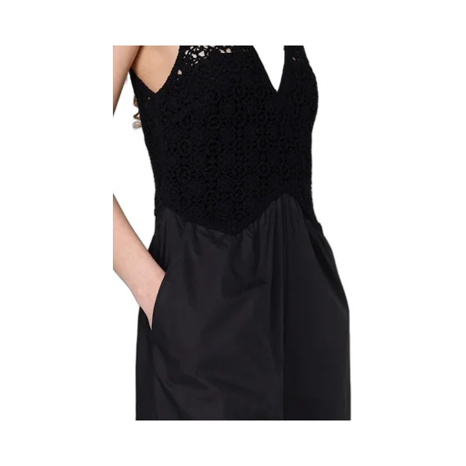 Twinset V-Neck Long Poplin Jumpsuit