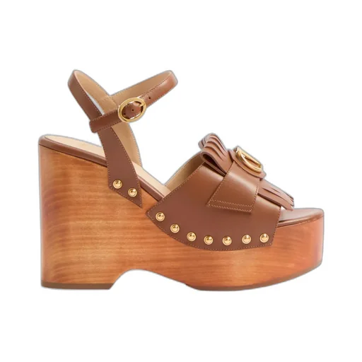 Valentino Vlogo Plaque Fringed Edge Sandals