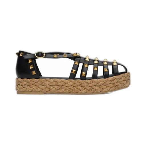 Rockstud Buckle Detailed Flat Shoes
