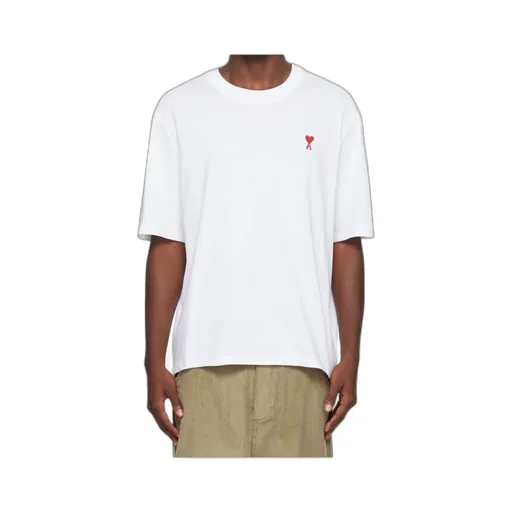 Ami Paris Ami De Coeur Logo Embroidered Crewneck T-Shirt