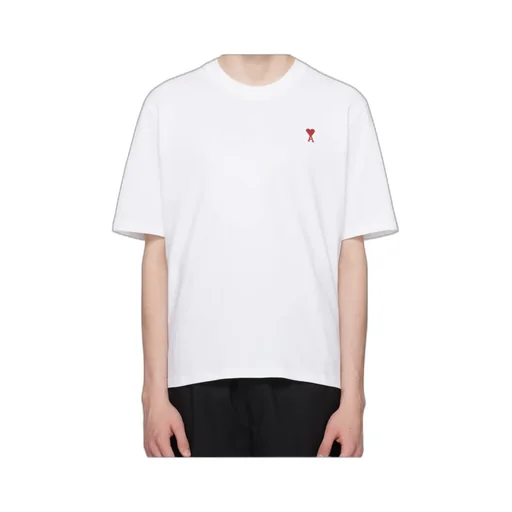 Ami Paris Ami De Coeur Logo Embroidered Crewneck T-Shirt