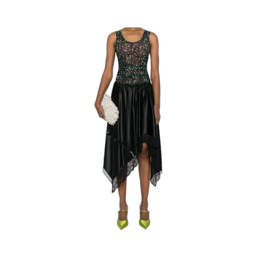 Asymmetrical Silk Midi Skirt