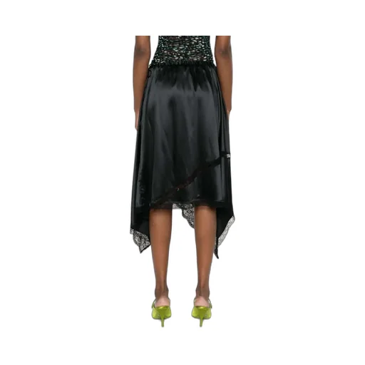 Asymmetrical Silk Midi Skirt