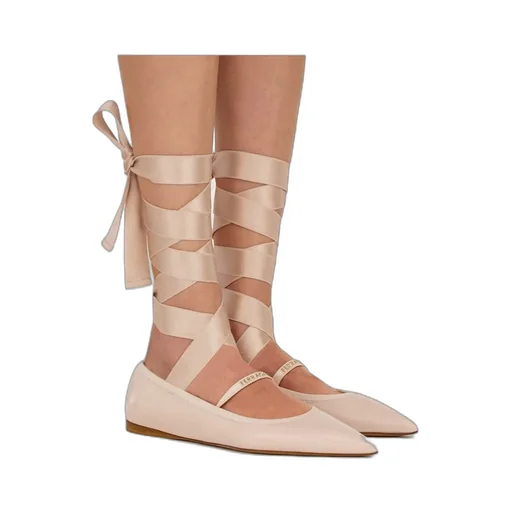 Ballet Flat With Ankle Ribbon