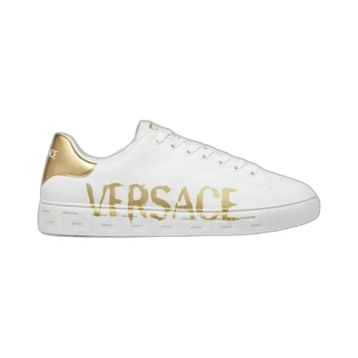Versace Logo-Printed Lace-Up Sneakers