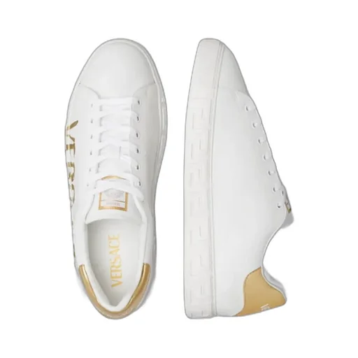 Versace Logo-Printed Lace-Up Sneakers