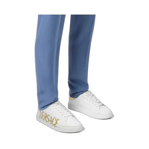 Versace Logo-Printed Lace-Up Sneakers