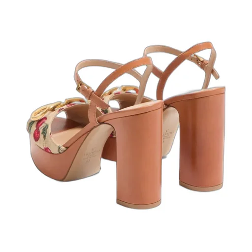 Valentino Vlogo Cherryfic High Block Heel Sandals