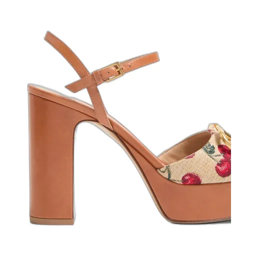 Valentino Vlogo Cherryfic High Block Heel Sandals