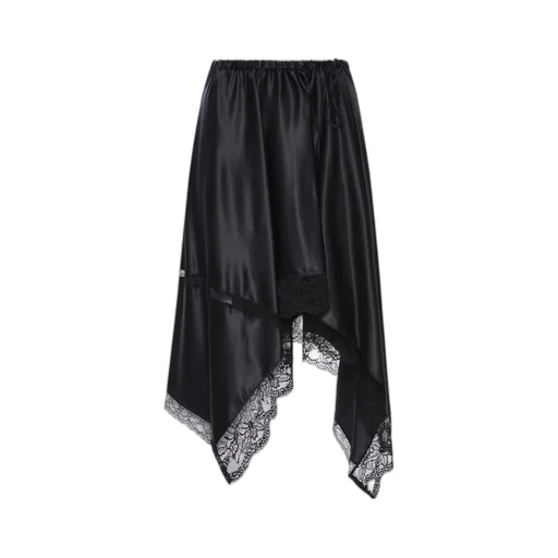 Asymmetrical Silk Midi Skirt